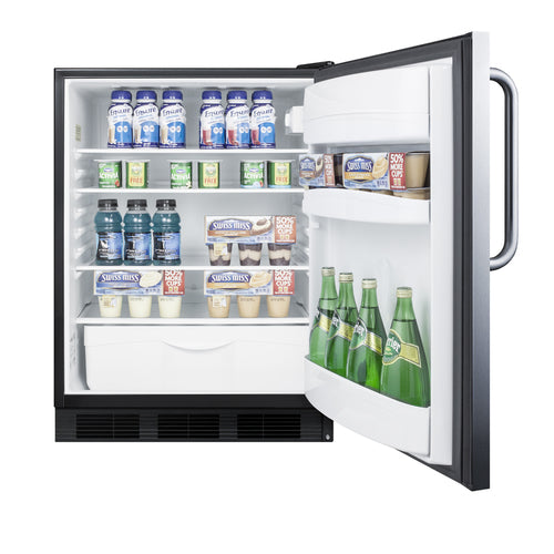 Summit Built-In All-Refrigerator, ADA Compliant, 24" Wide, Stainless Steel (FF6BK7CSSADA)