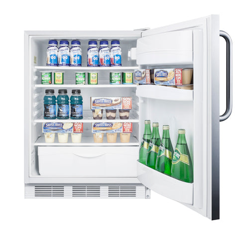 Summit Built-In All-Refrigerator, ADA Compliant, 24" Wide, White (FF6LWBI7SSTBADA)