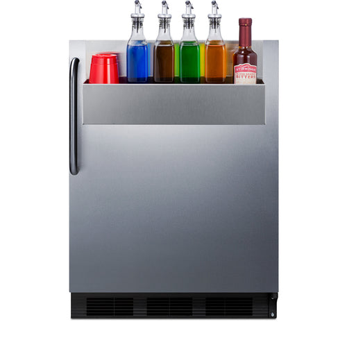 Summit Built-In All-Refrigerator, ADA Compliant, with Speed Rail, 24" Wide, Black (FF7BKBISSTBADASR)