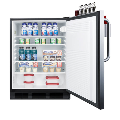 Summit Built-In All-Refrigerator, ADA Compliant, with Speed Rail, 24" Wide, Black (FF7BKBISSTBADASR)