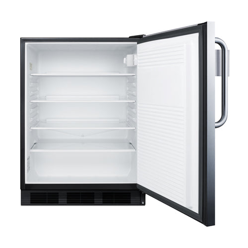 Summit Built-In All-Refrigerator, ADA Compliant, with Speed Rail, 24" Wide, Black (FF7BKBISSTBADASR)