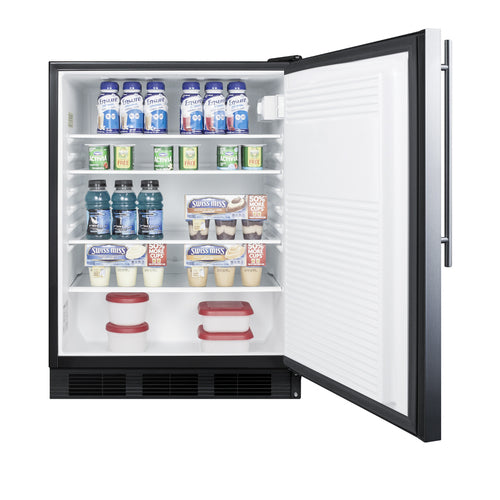 Summit All-Refrigerator, ADA Compliant, 24" Wide, Black (FF7BKSSHVADA)