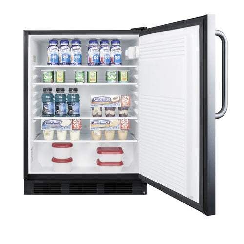 Summit All-Refrigerator, ADA Compliant, 24" Wide, Black (FF7BKSSTBADA)