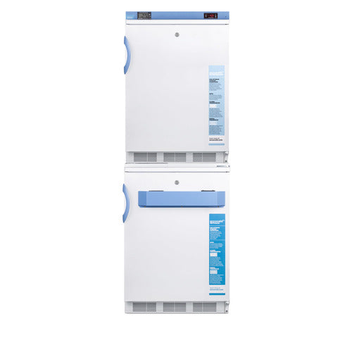 Summit All-Refrigerator/All-Freezer Combination, 24" Wide, White (FF7LW-VT65MLSTACKMED2)