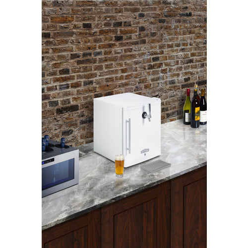 Summit Tabletop Front Tap Beer Kegerator, 17" Wide, White (FFAR25L7FRTP)