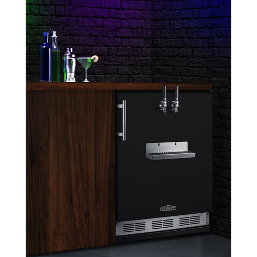 Summit Front Tap Built-In Beer Kegerator, 24" Wide, Black (SBC58BFRTP)