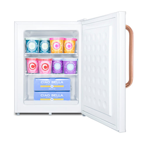 Summit Compact All-Freezer with Antimicrobial Pure Copper Handle, White (FS30LTBC)