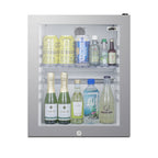 Summit Compact Minibar, 16" Wide, Black (MB13GLSS)