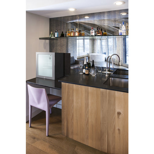 Summit Compact Minibar, 16" Wide, Black (MB13GLSS)