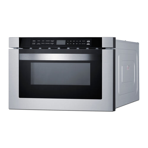 Summit Built-In Drawer Microwave, 24" Wide, Gray (MDR245SS)