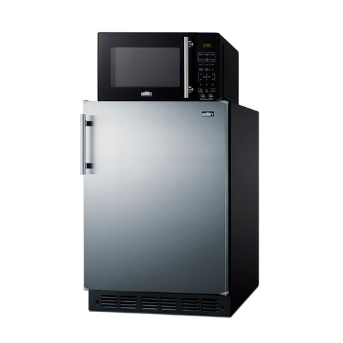 Summit Microwave/Refrigerator-Freezer Combination with Allocator, Black (MRF66BK2SSA)