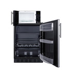 Summit Microwave/Refrigerator-Freezer Combination with Allocator, Black (MRF66BK2SSA)