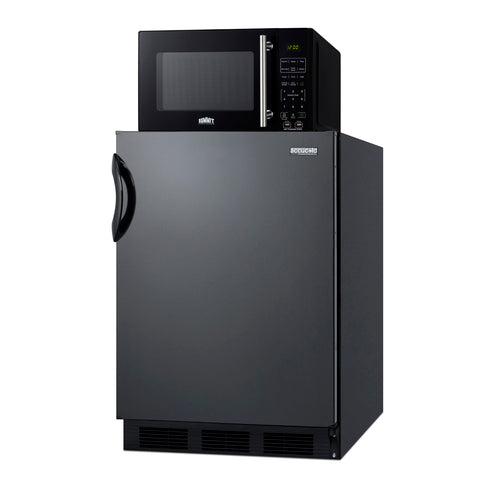 Summit Microwave/Refrigerator-Freezer Combination with Allocator, Black (MRF66BKA)