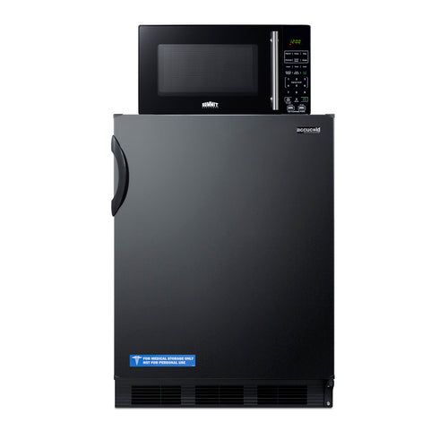 Summit Microwave/Refrigerator-Freezer Combination with Allocator, Black (MRF66BKA)