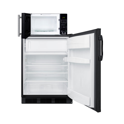 Summit Microwave/Refrigerator-Freezer Combination with Allocator, Black (MRF66BKA)
