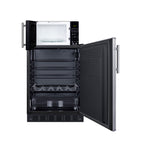 Summit Microwave/Refrigerator Combination with Allocator, Black (MRF708BLSSA)