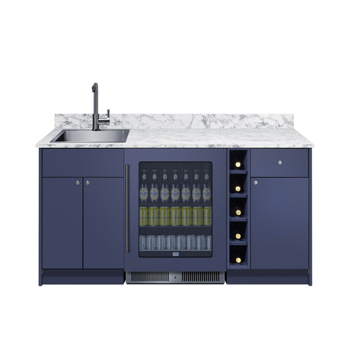 Summit Turnkey Oasis Wet Bar, Blue (OASISMN35SINKL)