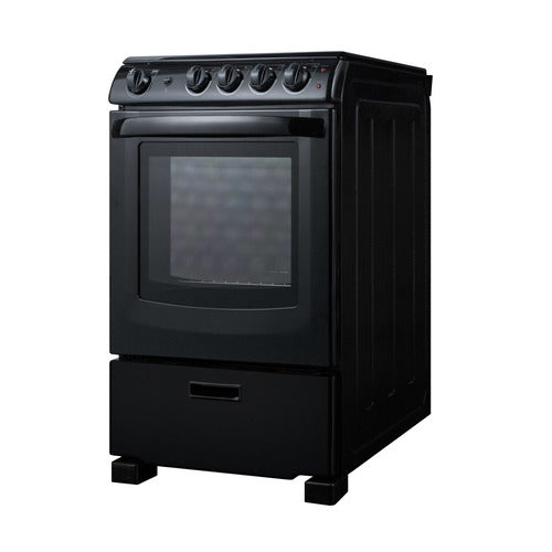 Summit Electric Smooth-Top Range, 24" Wide, Black (REX2431BRT)