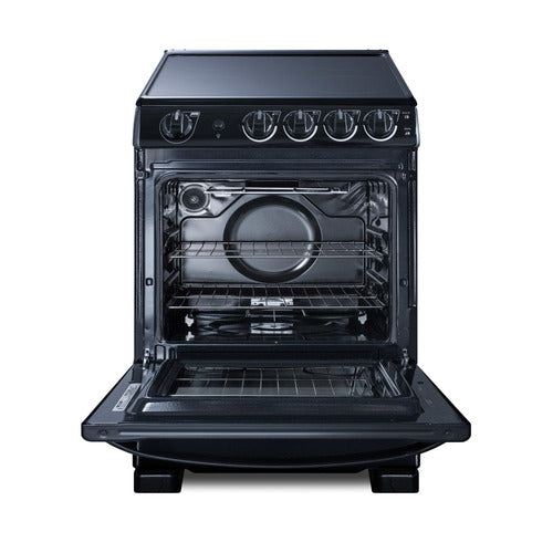 Summit Electric Smooth-Top Range, 24" Wide, Black (REX2431BRT)