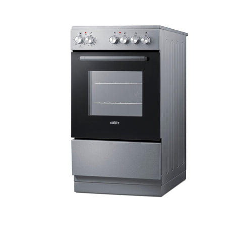 Summit Electric Smooth-Top Range, 20" Wide, Stainless Look (REXT20SS)