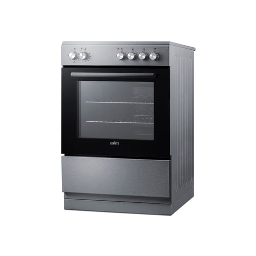 Summit Electric Smooth-Top Range, 24" Wide, Stainless Look (REXT24SS)