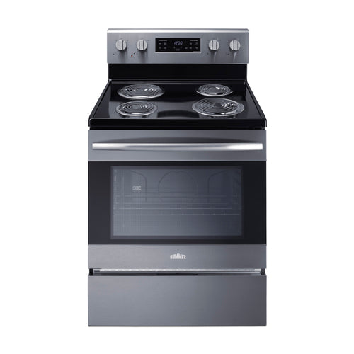 Summit Electric Coil Range, 30" Wide, Black (RKCOIL309SS)