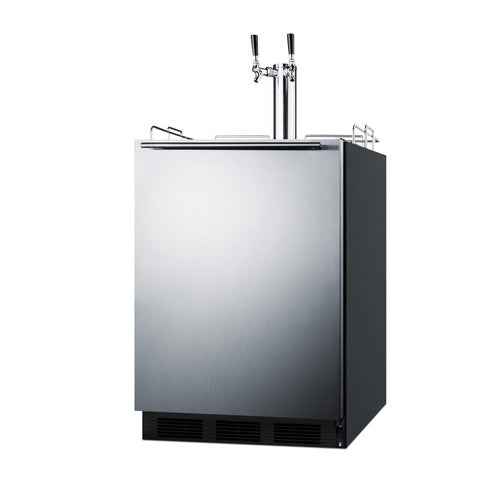 Summit Built-In Kegerator, ADA Compliant, 24" Wide, Black (SBC58BLBIADALock)