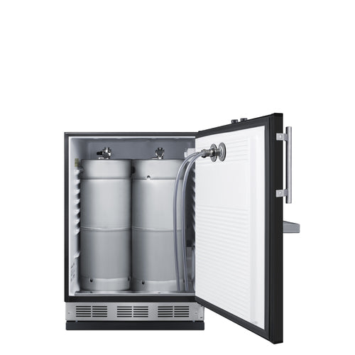 Summit Front Tap Built-In Beer Kegerator, 24" Wide, Black (SBC58BFRTP)