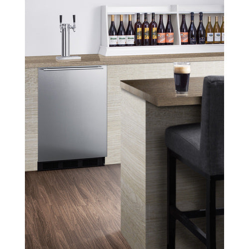 Summit Built-In Beer & Coffee Kegerator, ADA Compliant, 24" Wide, Black (SBC58BLBIADATWINCFB)