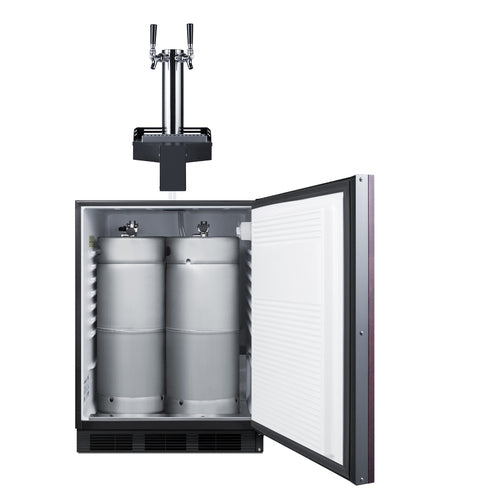 Summit Built-In Floating Tap Beer Kegerator, 24" Wide, Black (SBC58BLIFFLTWADA)
