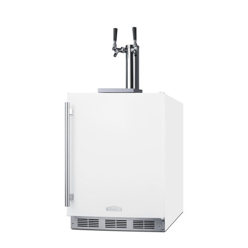 Summit Built-In Wine Kegerator, ADA Compliant, 24" Wide, White (SBC58WHBIADAWKDTWIN)