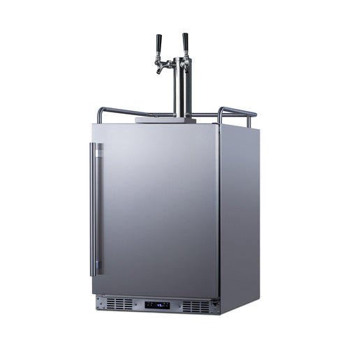 Summit Built-In Outdoor Beer & Coffee Kegerator, 24" Wide, Stainless Steel (SBC683OSTWINCFB)