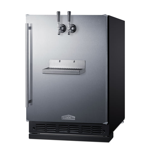 Summit Front Tap Built-In Beer Kegerator, 24" Wide, Black (SBC7BRSFRTP)