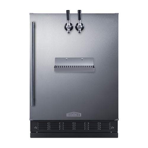 Summit Front Tap Built-In Beer Kegerator, 24" Wide, Black (SBC7BRSFRTP)