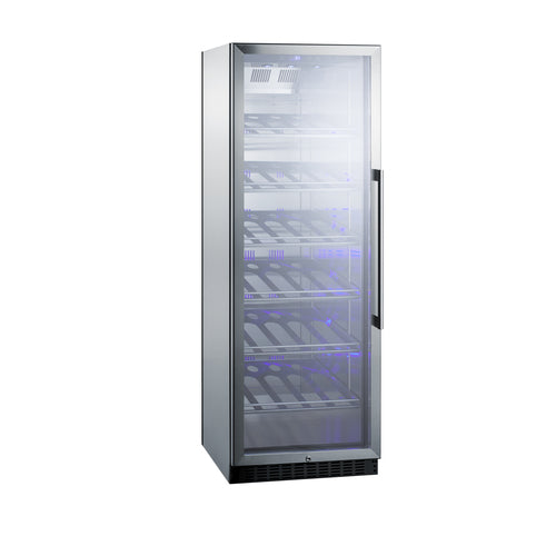 Summit Single Zone Commercial Wine Cellar, 24" Wide, Stainless Steel (SCR1401LHCHCSS)