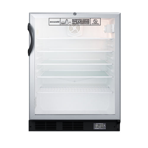 Summit Built-In All-Refrigerator, ADA Compliant, 24" Wide, Black (SCR600BGLBINZADA)