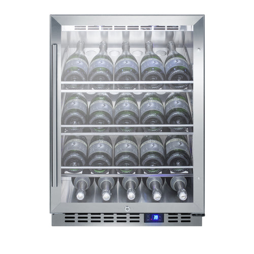 Summit Single Zone Outdoor Commercial Wine Cellar, 24" Wide, Stainless Steel (SCR611GLOSCH)