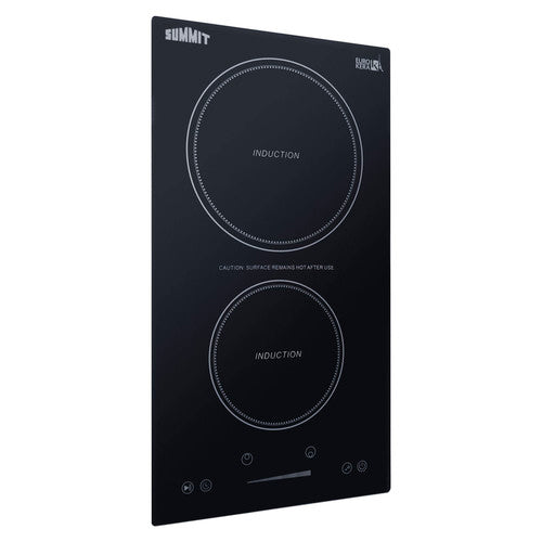 Summit 115V 2-Zone Induction Cooktop, Cord Included, 12" Wide, Black (SINC2B115)