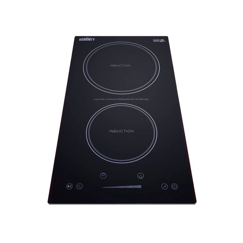 Summit 115V 2-Zone Induction Cooktop, Cord Included, 12" Wide, Black (SINC2B115)