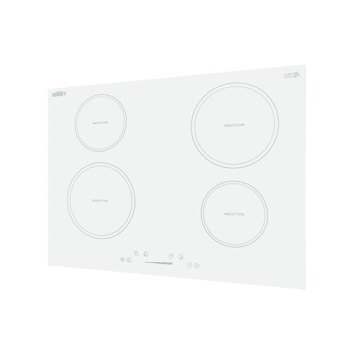 Summit 208-240V 4-Zone Induction Cooktop, 30" Wide, White (SINC4B302W)