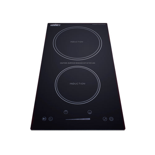 Summit 115V 2-Zone Induction Cooktop With Safety Shutoff, 12" Wide, Black (SINCH115V2B)
