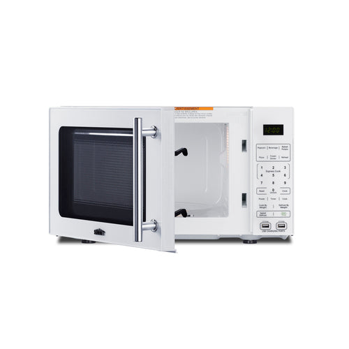 Summit Compact Microwave with USB Ports and Allocator, White (SM904WA)