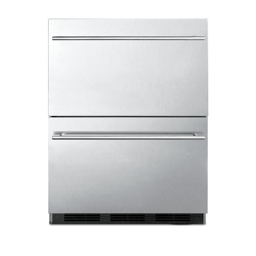 Summit 2-Drawer All-Refrigerator, ADA Compliant, 24" Wide, Stainless Steel (SP6DBS2D7ADA)