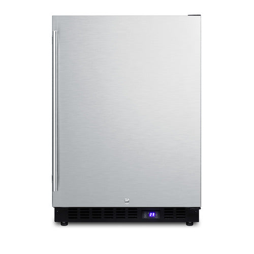 Summit Outdoor All-Freezer With Icemaker, 24" Wide, Stainless Steel (SPFF51OSCSSIM)