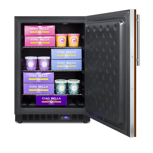 Summit Outdoor All-Freezer With Icemaker (Panel Not Included), 24" Wide, Black (SPFF51OSIFIM)