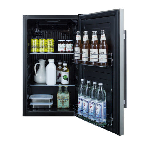 Summit Shallow Depth Outdoor Built-In All-Refrigerator, ADA Compliant, Black (SPR196OSADA)