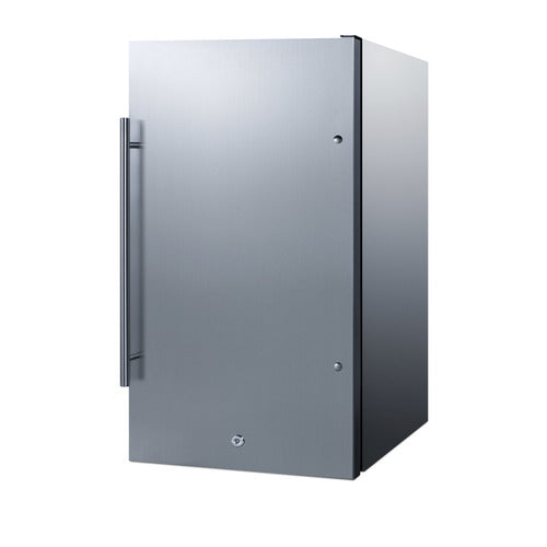 Summit Shallow Depth Outdoor Built-In All-Refrigerator, Black (SPR196OSCSS)