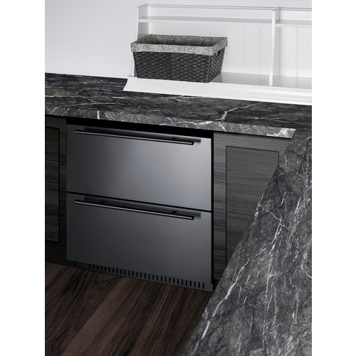 Summit 2-Drawer All-Refrigerator, ADA Compliant, 27" Wide, Black (SPR275OS2DADA)
