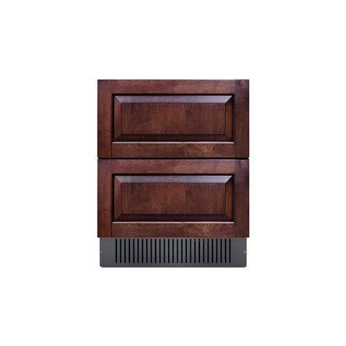 Summit 2-Drawer All-Refrigerator (Panels Not Included, 27" Wide, Black (SPR275OS2DPNR)
