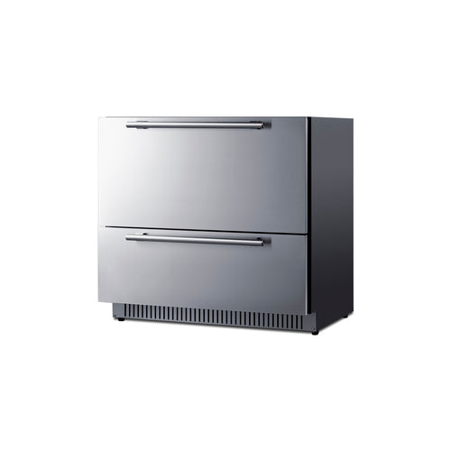 Summit Outdoor 2-Drawer All-Refrigerator, 36" Wide, Black (SPR36DROS)